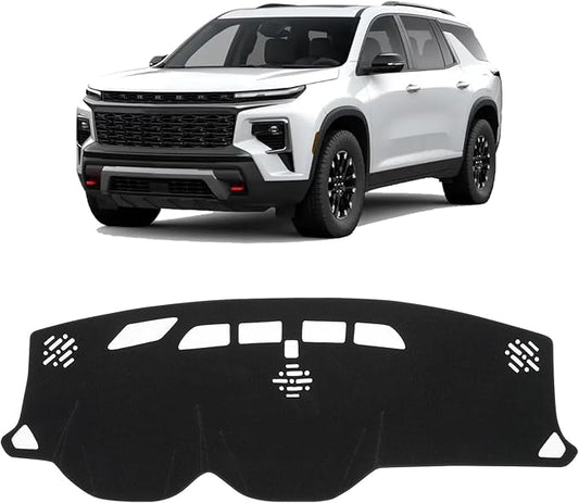 KUST Car Dash Cover for Chevy Chevrolet Traverse 2018-2024(L, LS, LT,Premier, High Country) Polyester Dashboard Cover Non-Slip Interior Accessories for Traverse Custom Fit Dash Mat Black