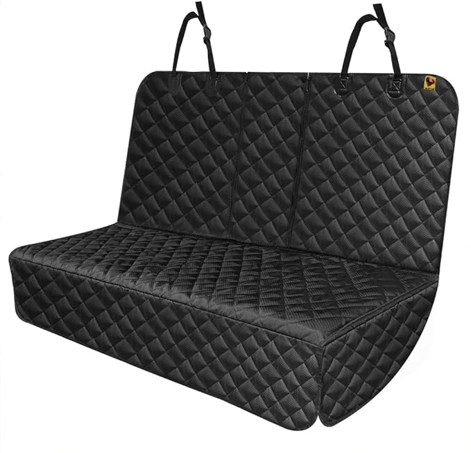 Dog Car Seat Cover for Back Seat, Waterproof Bench Backseat Protector, Nonslip Rear Seat Cover for Kids & Pets, Compatible with Middle Armrests and Fits for Cars, Trucks & SUVs