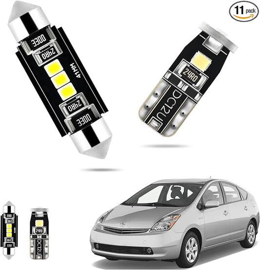 EASY EAGLE LED Interior Car Lights for Toyota-Prius-2004-2009: 11 Piece Kit White LED Light Bulbs - Super Bright 6000K + Install Tool