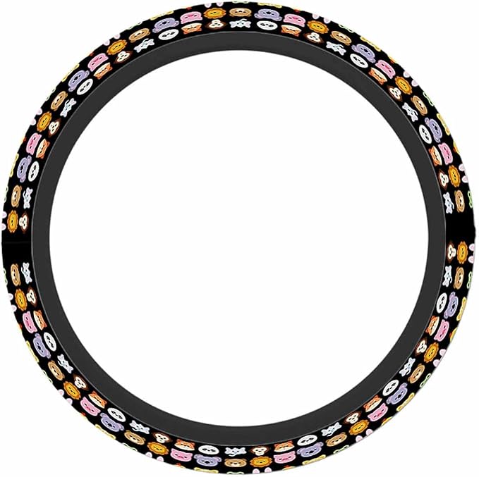 Animal Head Stickers Steering Wheel Cover Cute Steering Wheel Cover for Women Men Anti-Slip Breathable Steering Wheel Protector Car Accessories