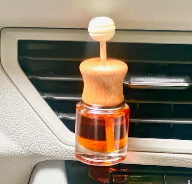 Aromatic Car Air Freshener Diffuser with Essential Oils- Handmade, Long Lasting Scent, Eliminate Unwanted Odors, Organiv & Vegan, 130 Fragrances (Pumpkin Pie, Single Diffuser)