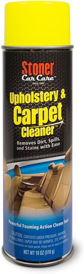 Stoner Car Care 91144 Upholstery and Carpet Cleaner Lifts Tough Stains with Powerful Foaming Action from Seats, Mats, Headliners, Door Panels, and More to Restore Automotive Interior, 18 Oz, Pack of 1