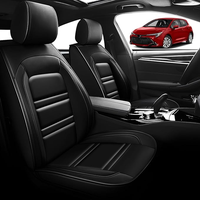 Seat Cover for Toyota Corolla 1997-2025 | Car Seat Covers Front Seats, Waterproof Seat Protectors, Automotive Front Seat Covers (Front Seat, Black)