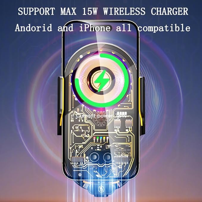 66W Super Fast Car Wireless Charger, Advanced Car Phone Holder When The Phone is Close to or Touched by a Finger, The Mount Will Automatically Open. Widely Applicable, 15W Car Wireless Charger.