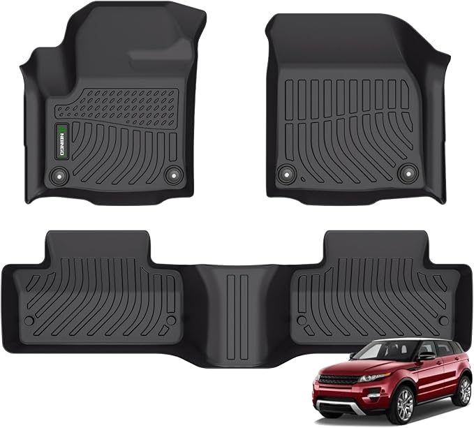 ANBINGO® Floor Mats for Land Rover Range Rover Evoque 2012-2019 (Not for Convertible) All Weather Protection TPE Heavy Duty Automotive Floor Liners Fits Front& 2nd Row Full Set, Black
