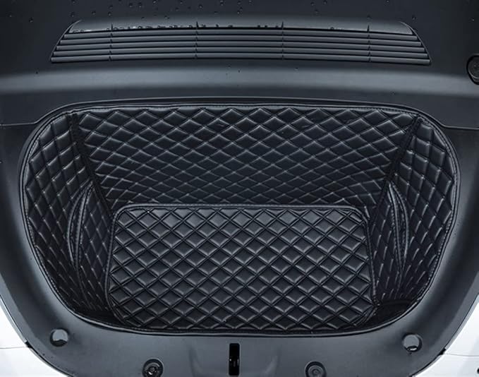 Tesla Model Y 2020-2025(Non for 2026 Model Y) Frunk Mats Front Trunk Mat Frunk Organizer Leather All-Weather Full Coverage Tesla Model Y Accessories