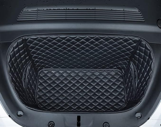 Tesla Model Y 2020-2025(Non for 2026 Model Y) Frunk Mats Front Trunk Mat Frunk Organizer Leather All-Weather Full Coverage Tesla Model Y Accessories