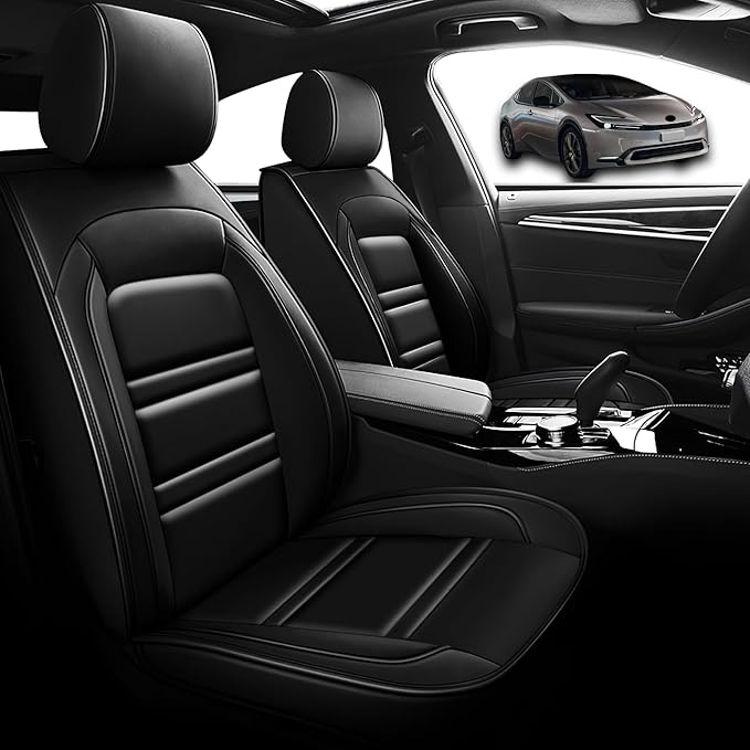 Seat Cover for Toyota Prius 2001-2025 | Car Seat Covers Front Seats, Waterproof Seat Protectors, Automotive Front Seat Covers (Front Seat, Black)