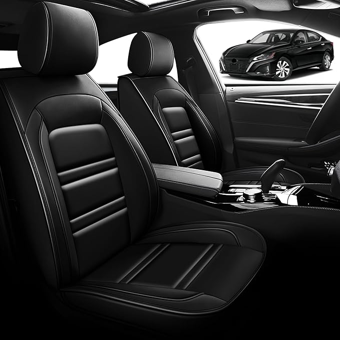 Seat Cover for Nissan Car Altima 1998-2025 | Car Seat Covers Front Seats, Waterproof Seat Protectors, Automotive Front Seat Covers (Front Seat, Black)