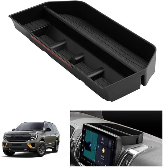 LUWU for 2026 Expedition Dashboard Storage Tray 2025 2026 Ford Expedition Active/Platinum/Tremor/King Ranch 13.2inch Behind Screen Organizer Center Console Dash Tray Expedition 2026 Accessories