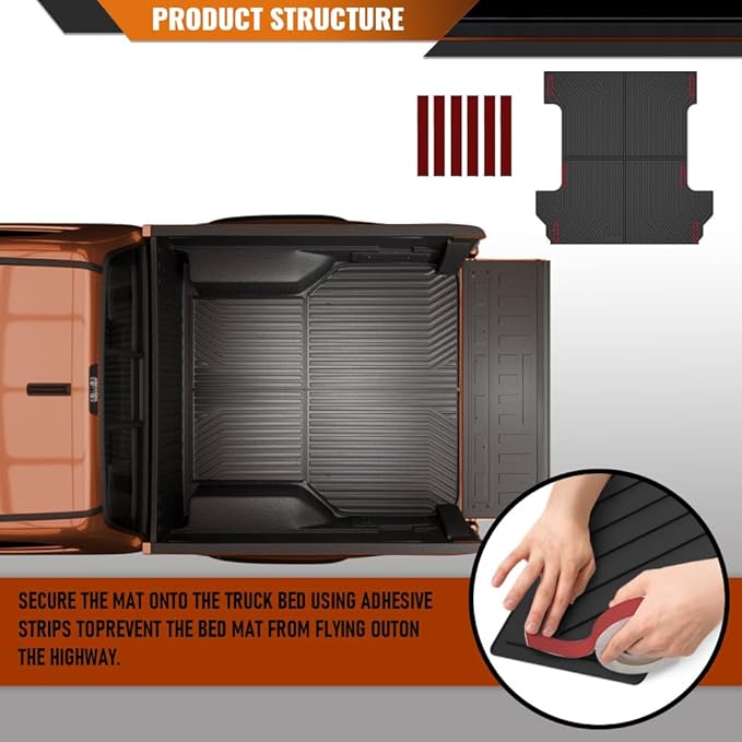 ANDPLAY TPE Floor Mats Liners 1PC Compatible with Toyota Tacoma 2005-2023 All Weather Protection Black Floor Liners alfombras para carro