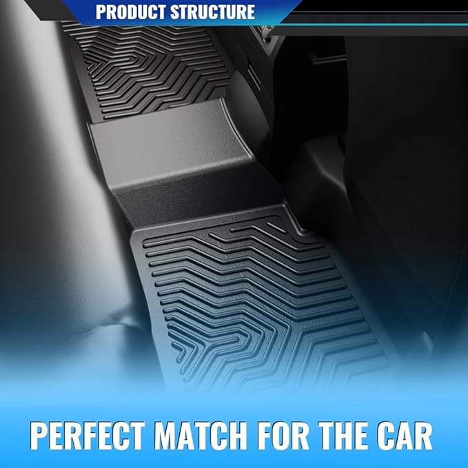 DOTCOM TPE Floor Mats Fit Toyota Tundra 2014-2021 (Only for CrewMax Cab), All Weather Custom Fit Full Cover Protection 1st & 2nd Row Truck Mats Cargo Liner Accessories,alfombras para carro 3PCS