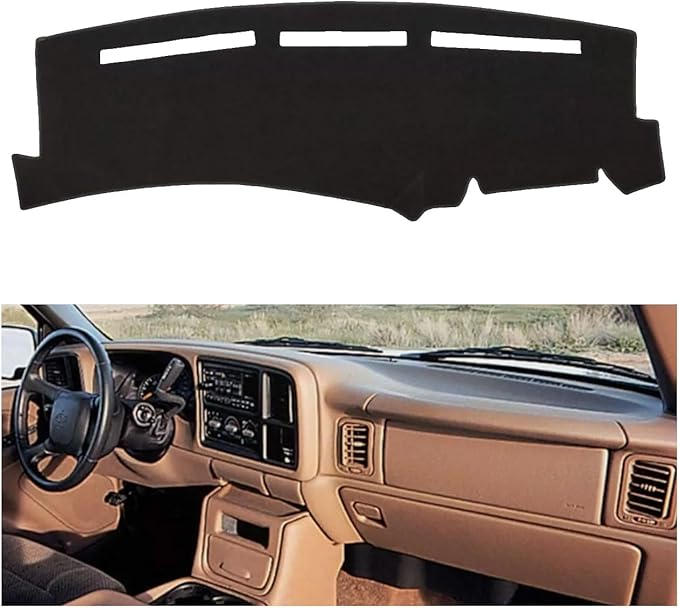Iggee Custom Premium Carpet Dash Cover Compatible for 2000-2006 Chevy Silverado Made in The USA (Black)