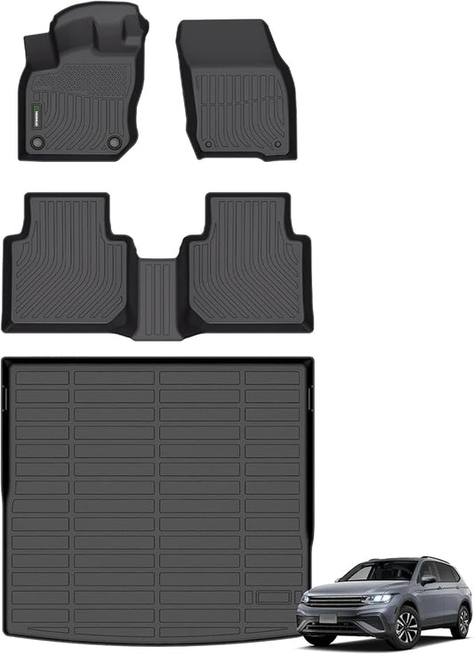 ANBINGO®Fit for Volkswagen Tiguan Floor Mats 2025 2026 All Weather Mat for Volkswagen Tiguan TPE Car Mat Rugs for VW Tiguan Rubber Trunk Carpet for Tiguan Full Set Floor Liners Accessories