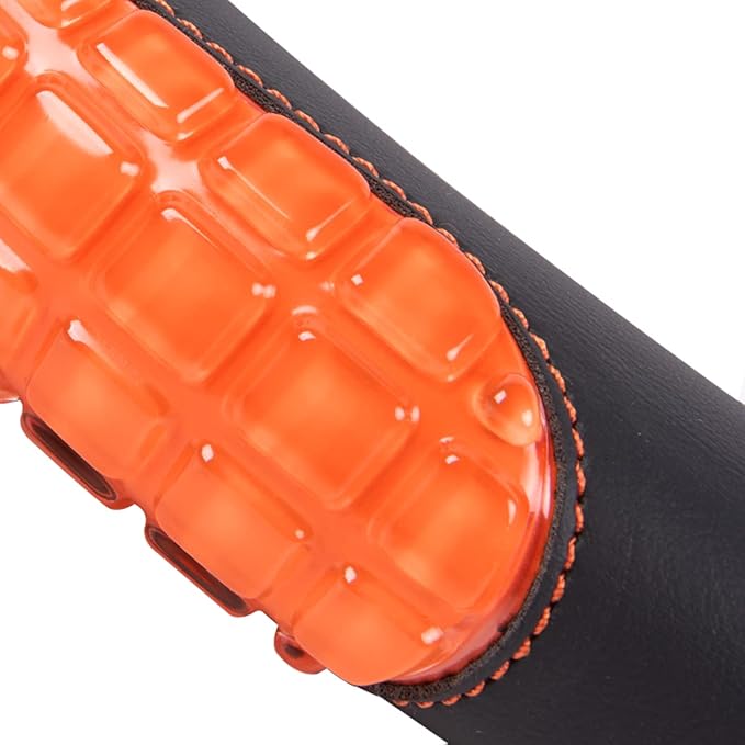 Flying Banner car Steering Wheel Cover Gel Massage Velvet Cool Warm Universal Size 15 inches SUV Truck Anti Slip Odorless Summer Winter (Black Orange, Gel Massage)