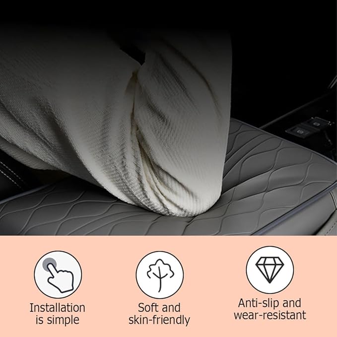 Auto Armrest Box Cover, 2025 New Universal Style Memory Cotton Car Armrest Box Pad, Leather Car Armrest Box Pad, Upgrade Universal Style Memory Cotton Cars Boxes Pad (Black)