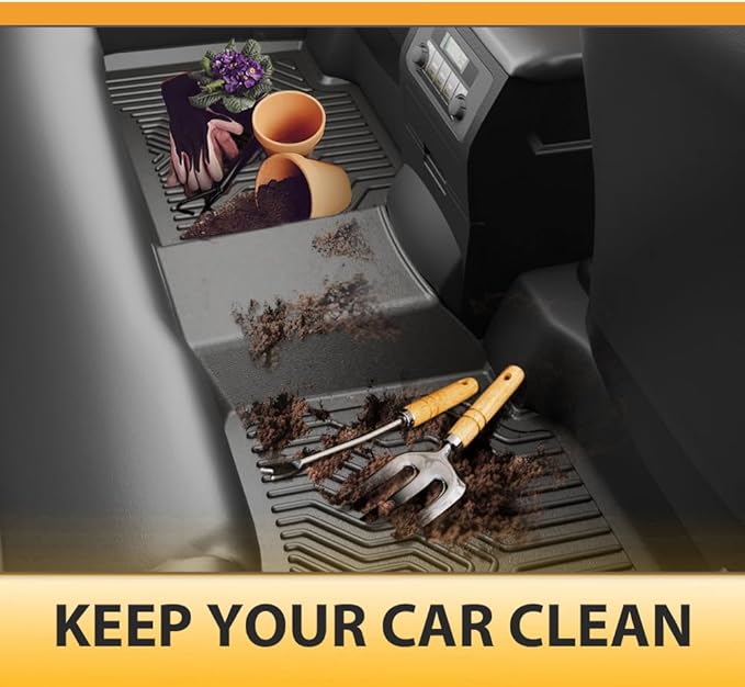 TPE Floor Mats Cargo Liners Compatible with Chrysler Pacifica 2017-2025 (No Hybrid Models), Fit 7 and 8 Passenger, Model All-Weather Protection