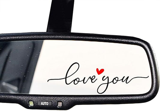 2 x Love You Rearview Decal, Love You Decal, Mirror Stickers, Cup Accessories, Water Bottle Vinyl Stickers, Rear View Mirror Sticker, Car Mirror Decor, Side Mirror