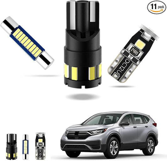 EASY EAGLE LED Interior Car Lights for Honda-CRV-2013-2021: 11 Piece Kit White LED Light Bulbs - Super Bright 6000K + Install Tool
