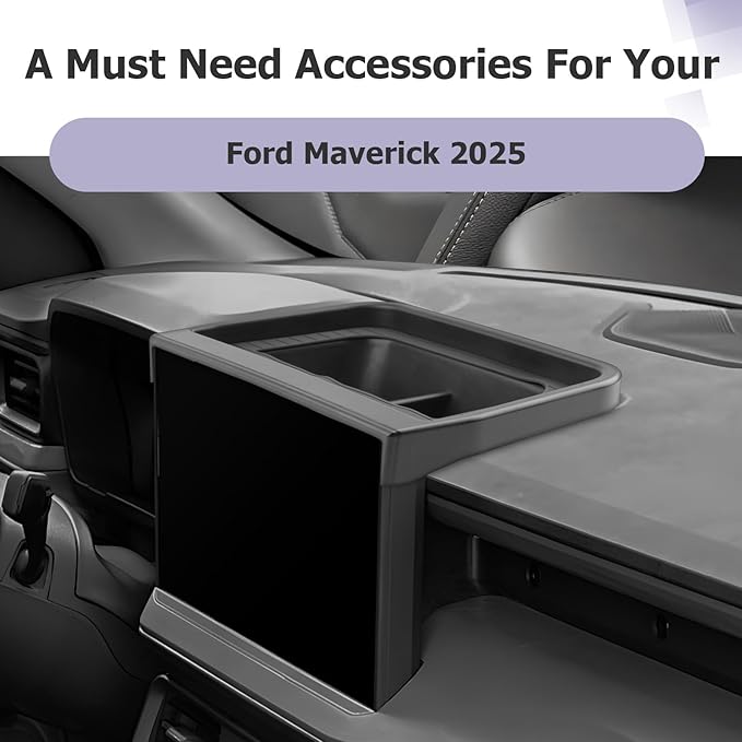 LUWU for 2025 Maverick Dashboard Storage Tray 2025 Ford Maverick XL/XLT/Larita/Tremor/Lobo 13.2-inch Behind Screen Organizer Center Console Display Box Dash Tray Maverick 2025 (Only for 13.2" Screen)