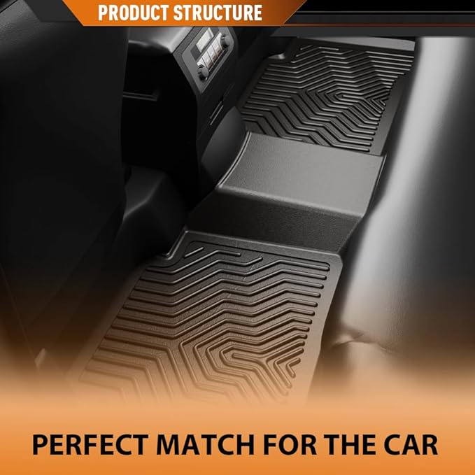 ANDPLAY TPE Floor Mats Liners 3 PCS Compatible with Tesla Model Y 2020 2021 2022 2023 2024(Only for 5-Seat) All Weather Protection Black Floor Liners alfombras para carro