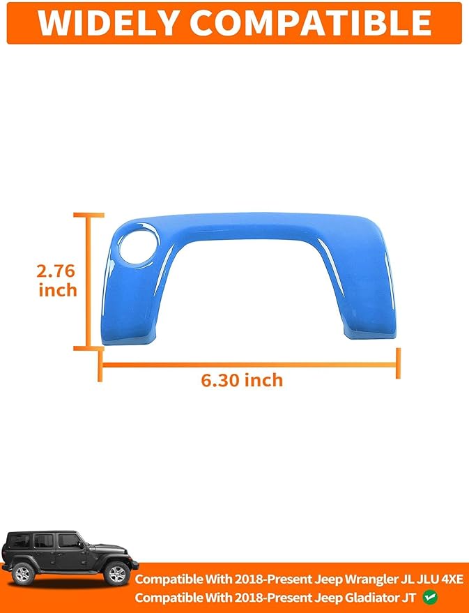 Savadicar Sky Blue Interior Accessories - Armrest Switch Bezel Trim Cover for 2018-Present Jeep Wrangler JL JLU 4XE & Gladiator JT - Solid Color Interior Decor Upgrade Option, 1-Piece