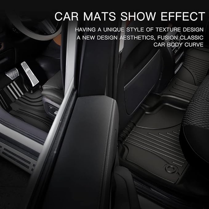 AOMSAZTO Floor Mats for 2014-2018 Chevy Silverado/GMC Sierra 1500 Crew Cab, 2015-2019 Silverado/Sierra 2500 HD / 3500 HD Crew Cab, 1st & 2nd Row Car Liner