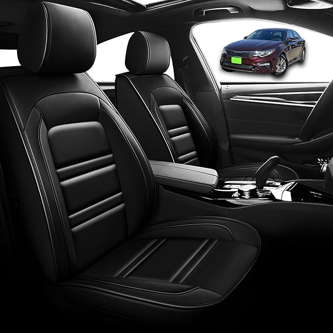 Seat Cover for kia Optima 2003-2020 | Car Seat Covers Front Seats, Waterproof Seat Protectors, Automotive Front Seat Covers (Front Seat, Black)
