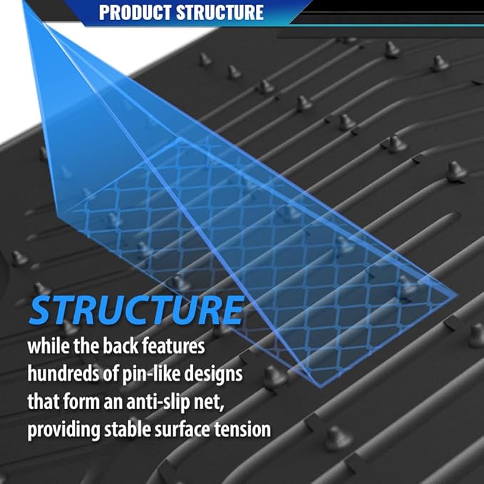 DOTCOM TPE Floor Mats Fit Tesla Model 3 2017-2023 Sept Old Style, Not Fit New Model 2023 Oct-2024, All Weather Protection 1st & 2nd Row Truck Mats Cargo Liner Accessories,alfombras para carro 3PCS