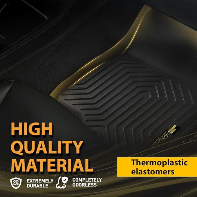 TPE Floor Mats Cargo Liners Compatible with Tesla Model Y 2020-2024 5-seat (NOT fit 7-SEAT),6PCS,All-Weather Protection