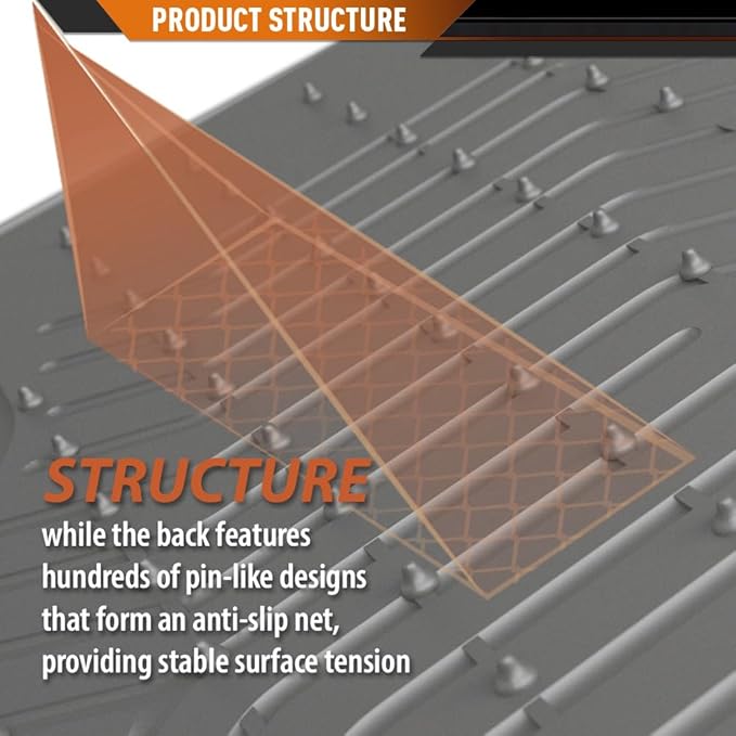 ANDPLAY Floor Mats Liners 3PCS Compatible with Toyota 4Runner 1996 1997 1998 1999 2000 2001 2002 1st & 2nd Row TPE All Weather Protection Gray Floor Liners alfombras para carro