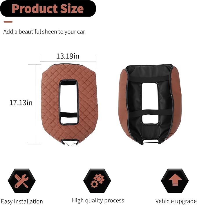 RT-TCZ Center Console Armrest Box Pad Cover Leather for Chevy Avalanche/Silverado/Suburban/Tahoe 2007-2013,for GMC Yukon/Sierra 2007-2013 (Brown)