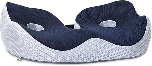 Seat Cushion, Seat Cushion for Sit Bone and Back Pain Relief, Butt, Tailbone, Hip, Hamstring, Posture Support - Memory Foam Comfort Ischial Tuberosity Pillow (Blue)