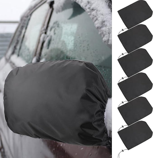 Frienda 6 Pieces Waterproof Side Mirror Covers Auto Rearview Protection Cover Exterior Rear View Accessories Car Mirror Accessories with Drawstrings for Car Vehicle Winter