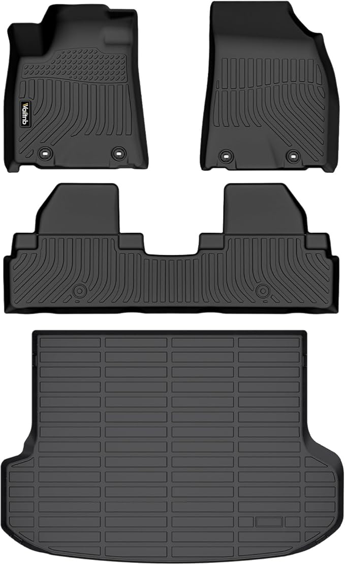 Wailtnb-Car Floor Mats for Lexus RX | RX 350 | RX450h 2010-2015 All Weather Floor Mats Cargo Liner Car Mat for RX TPE Waterproof Trunk Liners Fits RX Full Set Accessories Black 2015