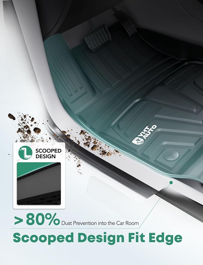 YHTAUTO for Tesla Model 3 Floor Mats 2023 2022 2021 Accessories, All Weather TPE Car Mats Carpet, Front Trunk Mat Rear Cargo Liner Storage Mat, Anti-Slip Waterproof Odorless