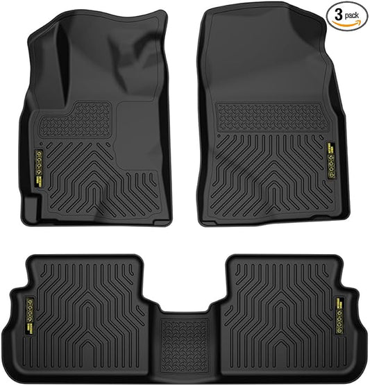 ANDPLAY TPE Floor Mats Liners 3PCS Compatible with Pontiac Vibe 2009-2010 Fit Toyota Corolla/Matrix 2009-2013 Transmission Automatic FWD All Weather Protection Floor Liners alfombras para carro Black