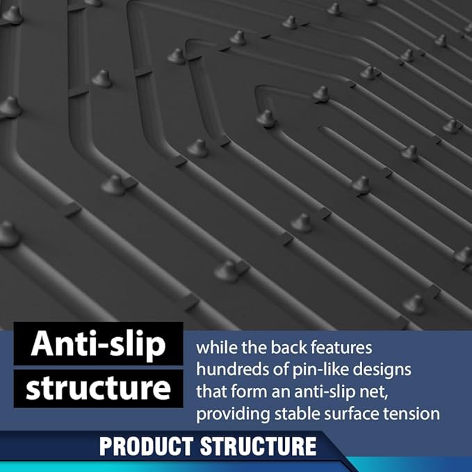 PIT66 Floor Mats Cargo Liners Compatible with Dodge Ram Truck Crew Cab 2009-2018 (NOT Fit Tradesman Quad Cab) (Heavy Duty) 3-Piece Premium All Weather Automotive TPE Liners