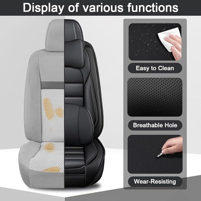 5 Seat Covers Fit for Acura Integra 2023-2026, Waterproof Premium Leather Automotive Accessories Seat Protectors Seat Cushions Wear-Resistant Car Seat Covers(Classic Black,Full Deluxe)