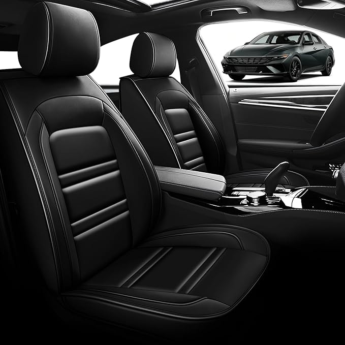 Seat Cover for Hyundai Car Elantra 2001-2025 | Car Seat Covers Front Seats, Waterproof Seat Protectors, Automotive Front Seat Covers (Front Seat, Black)
