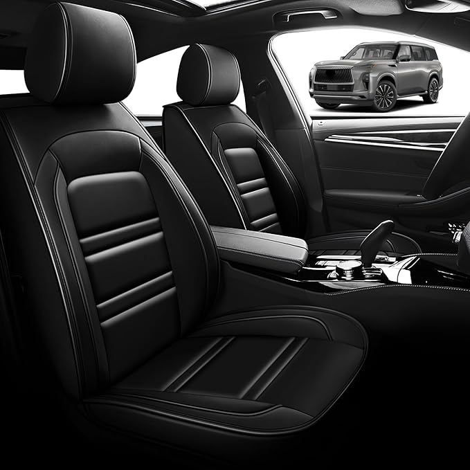 Seat Cover for Infiniti qx80 2014-2025 | Car Seat Covers Front Seats, Waterproof Seat Protectors, Automotive Front Seat Covers (Front Seat, Black)
