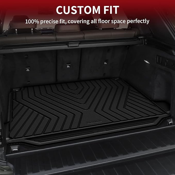 LASFIT Trunk Mat for BMW X5 2026 2025 2024 2023 2022 2021 2020 2019, All Weather TPE Cargo Mats Custom Fit Cargo Liner Front & Rear Trunk liner, Only for 5 Passenger Without Luggage Compartment, Black