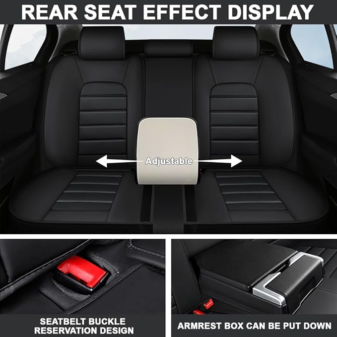 5 Seat Covers Fit for Acura Integra 2023-2026, Waterproof Premium Leather Automotive Accessories Seat Protectors Seat Cushions Wear-Resistant Car Seat Covers(Classic Black,Full Deluxe)