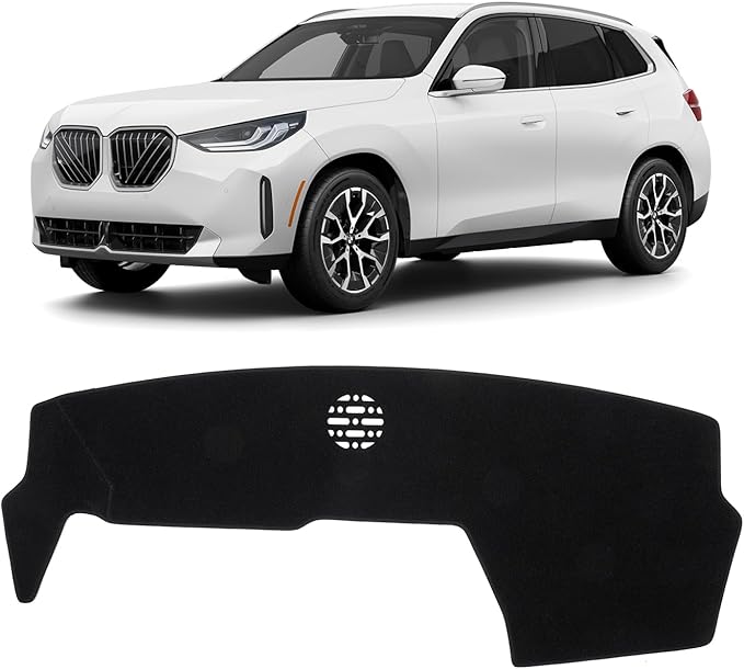 KUST Car Dash Cover for BMW X3 2025 2026 Polyester Dashboard Cover Dash Carpet Non-Slip Dash Protector Interior Accessories for X3 Custom Fit Dash Mat Sunshade Windshield No Glare Black