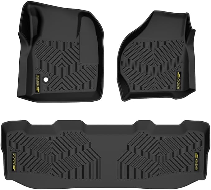 DOTCOM TPE Floor Mats Fit Ford F250 F350 Super Duty Crew Cab 1999-2007,All Weather Custom Fit Full Cover Protection 1st & 2nd Row Truck Mats Cargo Liner Accessories,alfombras para carro 3PCS