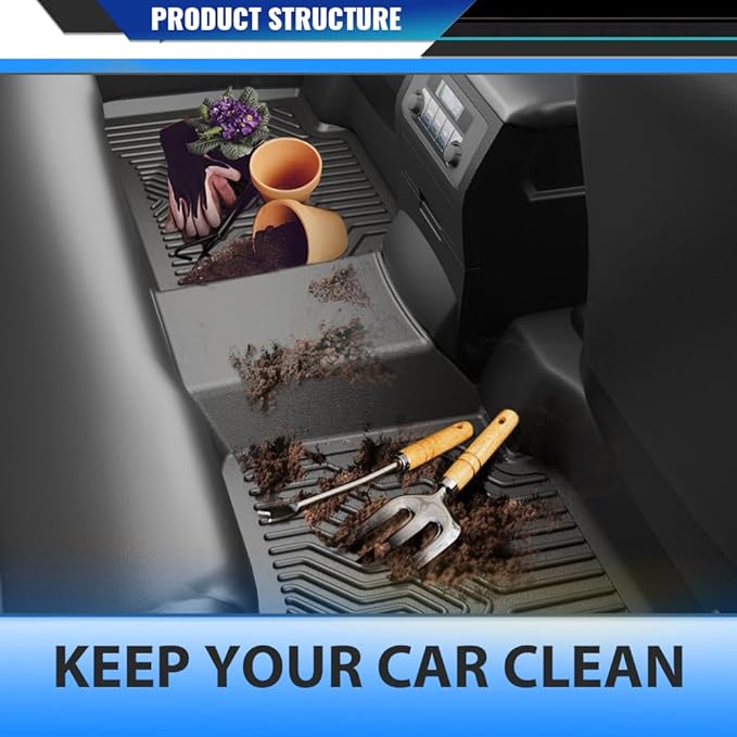 DOTCOM TPE Floor Mats Fit Tesla Model 3 2017-2023 Sept Old Style, Not Fit New Model 2023 Oct-2024, All Weather Protection 1st & 2nd Row Truck Mats Cargo Liner Accessories,alfombras para carro 3PCS