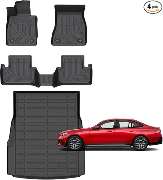 for BMW I5 Floor Mats 2024 2025 2026,Car Mats for BMW i5 All Weather Floor Mats Cargo Liner Anti-Slip Waterproof TPE Mats Custom Fit for I5 Accessories