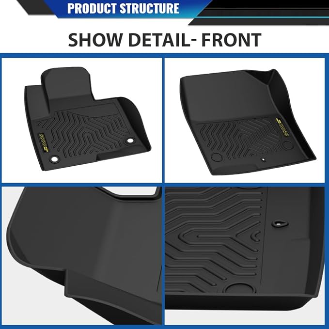 DOTCOM TPE Floor Mats Fit Hyundai Santa Fe Sport 2013-2018 (Fit 5-Passenger Model only), All Weather Full Cover Protection 1st & 2nd Row Truck Mats Cargo Liner Accessories,alfombras para carro 3PCS