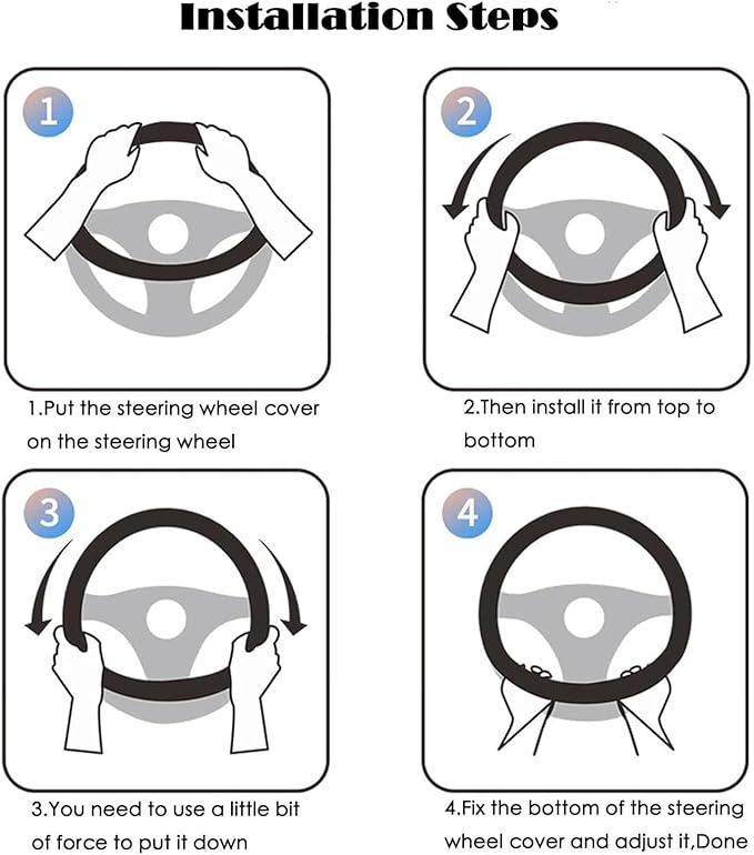 Fluffy Steering Wheel Cover for Women with Bling Crystal Diamond, Warm & Anti-Slip Plush Fur, Cute Girly Car Interior Decor Accessory, Universal Fit for 14.5-15 Inch Wheels (Red)