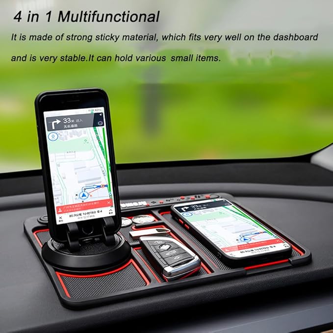 Tumecos Car Non-Slip Mat for Car Dashboard,Dashboard Mat for Car Dashboard Accessories,Dash Cell Phone Mount,Non Slip Pad Can Hold Cell Phone, Keys, Sunglasses
